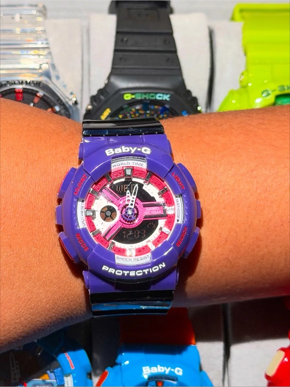 Casio Baby-G Purple and Pink Sport Watch with Black Strap